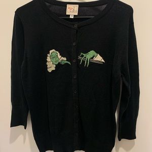 ‘NIGHT OF HORROR’ Black Cardigan by Mischief Made